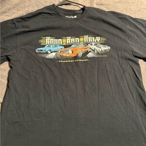 Newport Black Tee with Classic Car Graphic